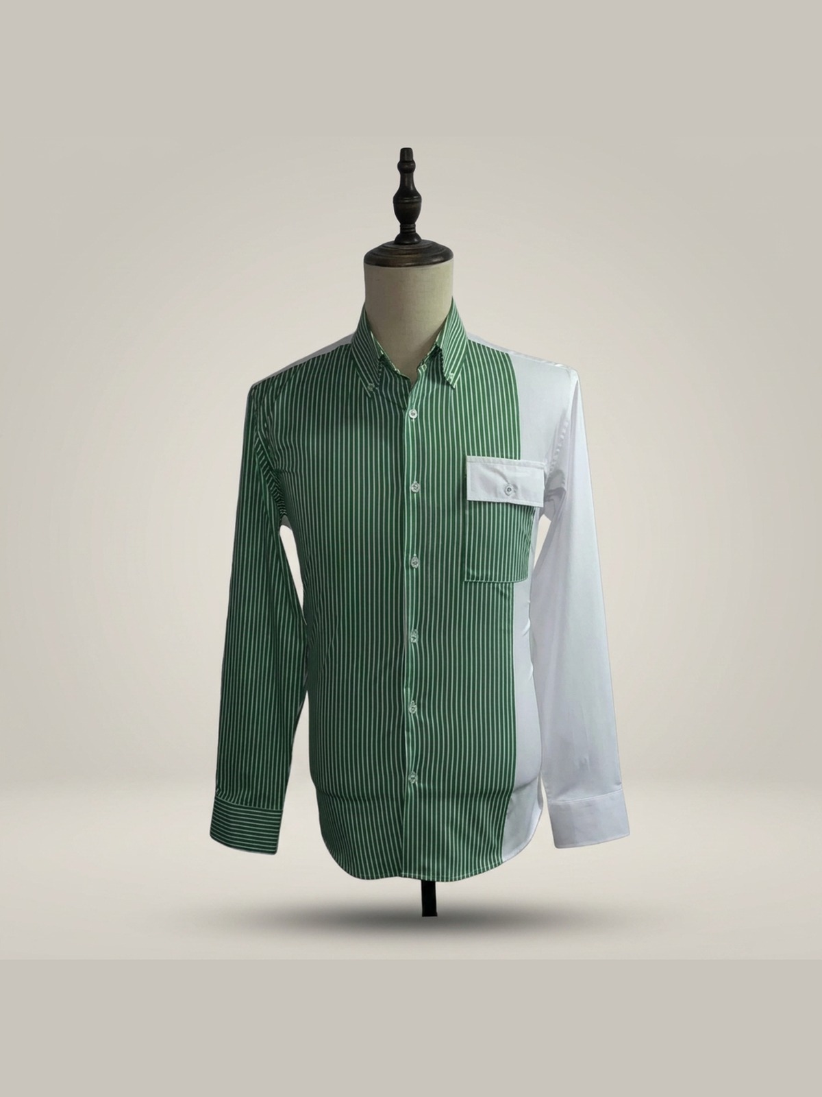 Chemise Bicolore Verte & Blanc — Vert & blanc